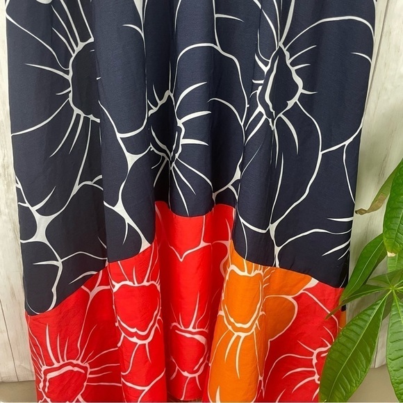 Anthropologie Hutch Ombre Orange Floral Print Dress Medium - Picture 8 of 12